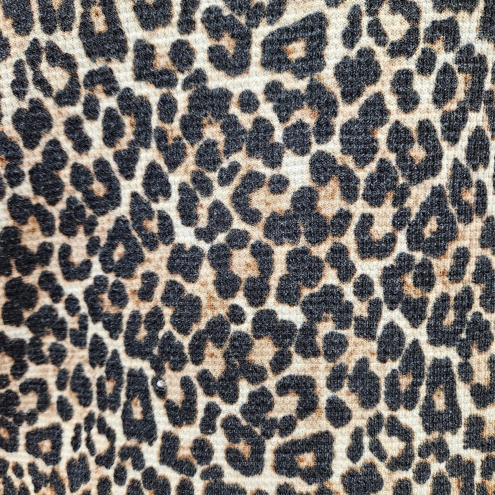 American Eagle Leopard Print Ribbed‎ Short Sleeve Stretchy Crop Top Size Large - Picture 4 of 10